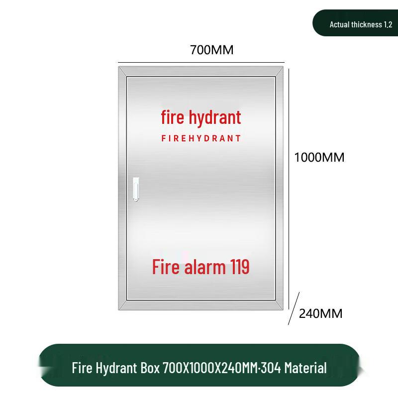 Shaan Stainless Steel Indoor Fire Hydrant Box 1000x700x240mm