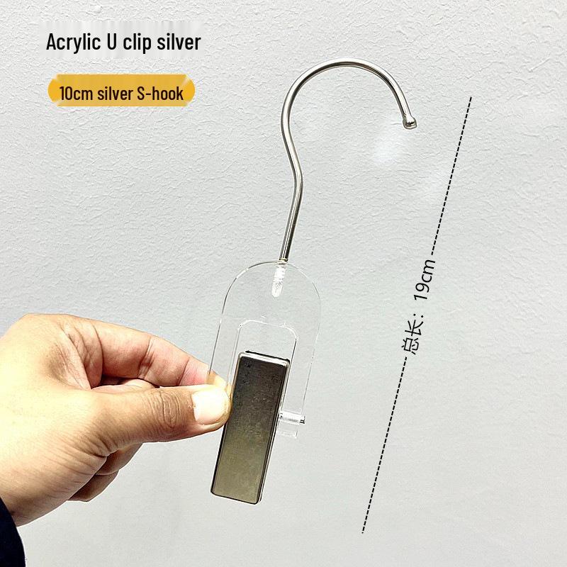 Solid Wood Acrylic Clip Hanger for Clothing Stores – Perfect for Children's Wear, Women's Wear, Pants, Scarves, Hats, and Socks.