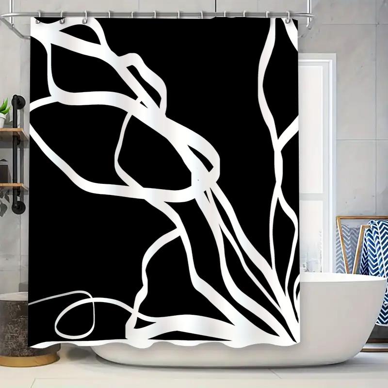 

Hot Pink Flamingo Print Shower Curtain Waterproof Bathroom Decor For Home Decoration W60H190(CM)-1 Pcs