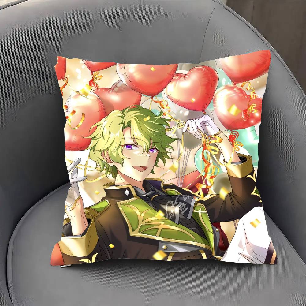Anime Tomoe Hiyori E-ensemble Stars Pillow Case Fashion Square Pillowcase Bedroom Sofa Room Ins Decoration Leisure
