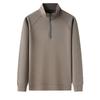 Men's Half-Zip Long-Sleeve Stand Collar T-Shirt, New Arrival for Spring/Autumn, Solid Color, Stylish Base Layer for Middle-Aged & Young Men