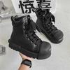 3585 niche high-top board shoes original design couple shoes black functional wind Martin boots Guochao bread shoes