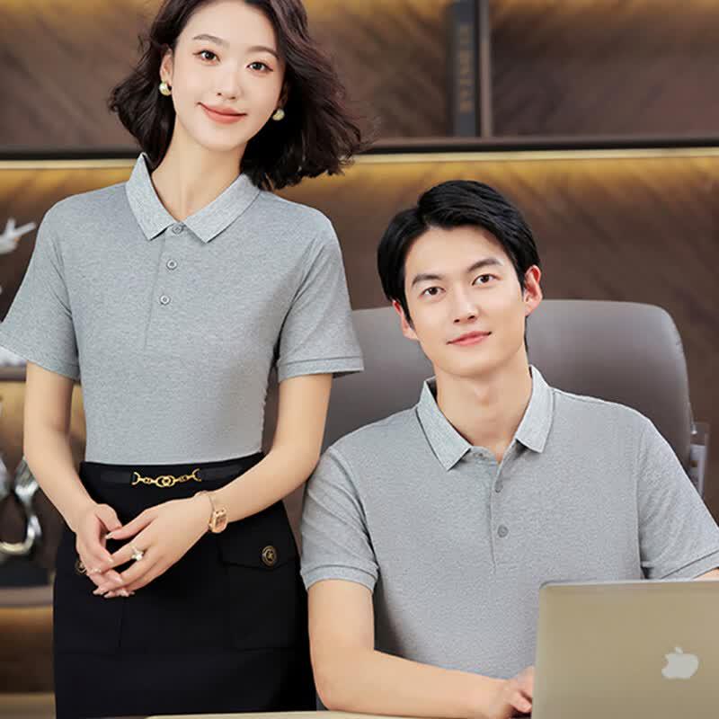 Buzhiyi Unisex 5A Cotton Short Sleeve Polo Shirt