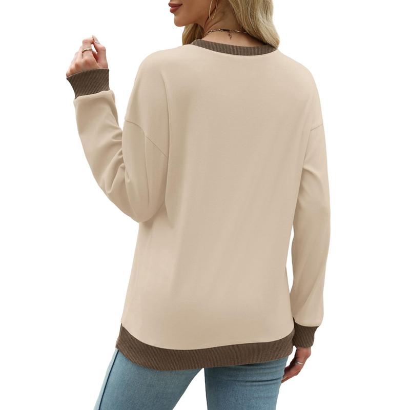 Autumn and Winter Women Round Neck Loose Long Sleeve Sweatshirt Casual Top