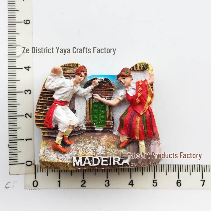 Hand-Painted Resin Magnetic Souvenir Stickers from Portugal