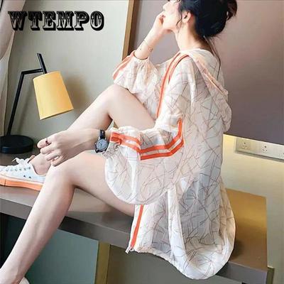 Summer Outdoor Chiffon Sun Protection Clothing Breathable Net Red Sunscreen Clothing Women's Loose Cardigan Thin Coat