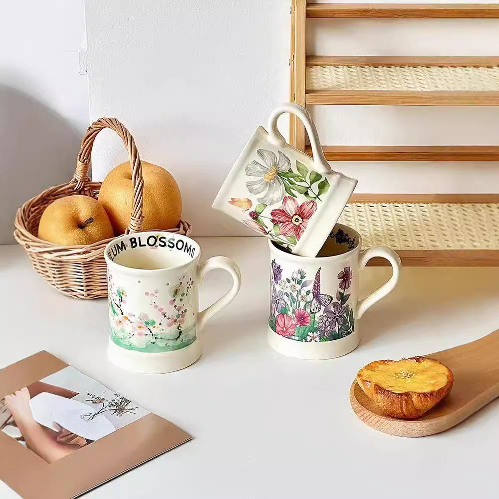 French Retro Souvenir Girls Ceramic Water Cup Niche Design Gift High Value Coffee Cup