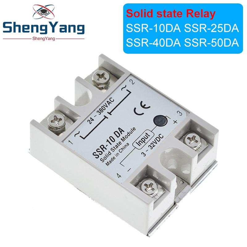 1/2/5PCS Solid State Relay SSR-10DA SSR-25DA SSR-40DA SSR-50DA 10A 25A 40A 50A DC 3-32V TO DC 24-380V AC SSR For Relay Module