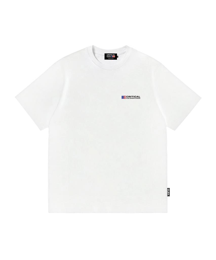 Keulitikeolpeullegseu Usa Critical Small Logo Short Sleeve T-Shirt White