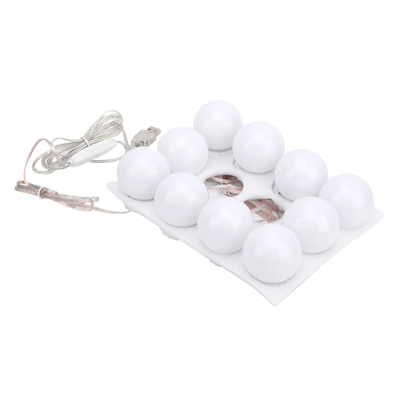 

Светодиодный комплект для зеркала, наклейка, 3 температуры цвета, светодиодная лента для макияжа с 10 лампочками