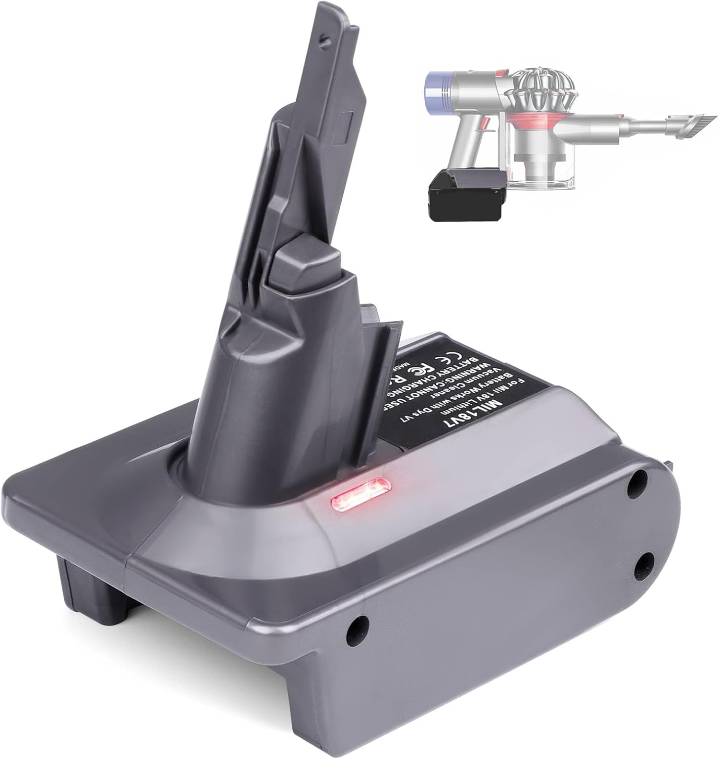 

Використання адаптера V8 для акумулятора M18 18V Працює для пилососів V8 Animal, V8 Absolute, V8 Fluffy, V8, V8 CordlStick/Ручного