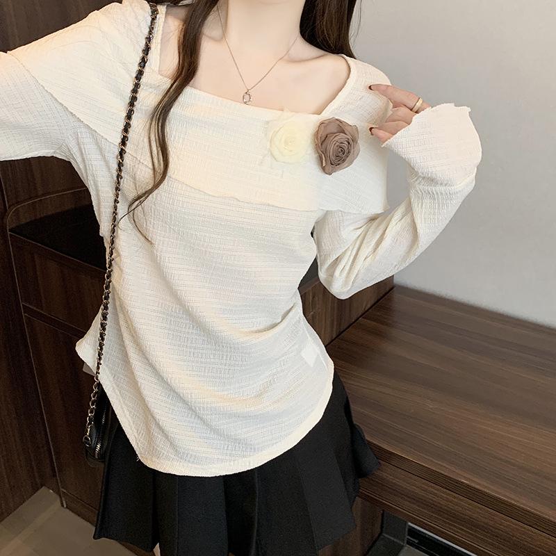 

2026 Spring Plus Size Women s Floral Ruffle Bell Sleeve Top 2XL Plus абрикосовий