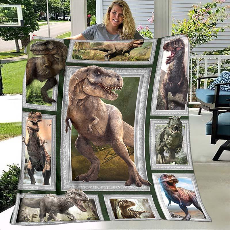 Dinosaur Blanket Kids Boys Ancient Animals Flannel Fleece Blanket Dragon Blanket for Sofa Bedroom Living Room