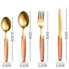 304 Stainless Steel Cutlery Sapele Wood Handle Western-style Knife, Fork and Spoon Simple Cutlery Four Sets