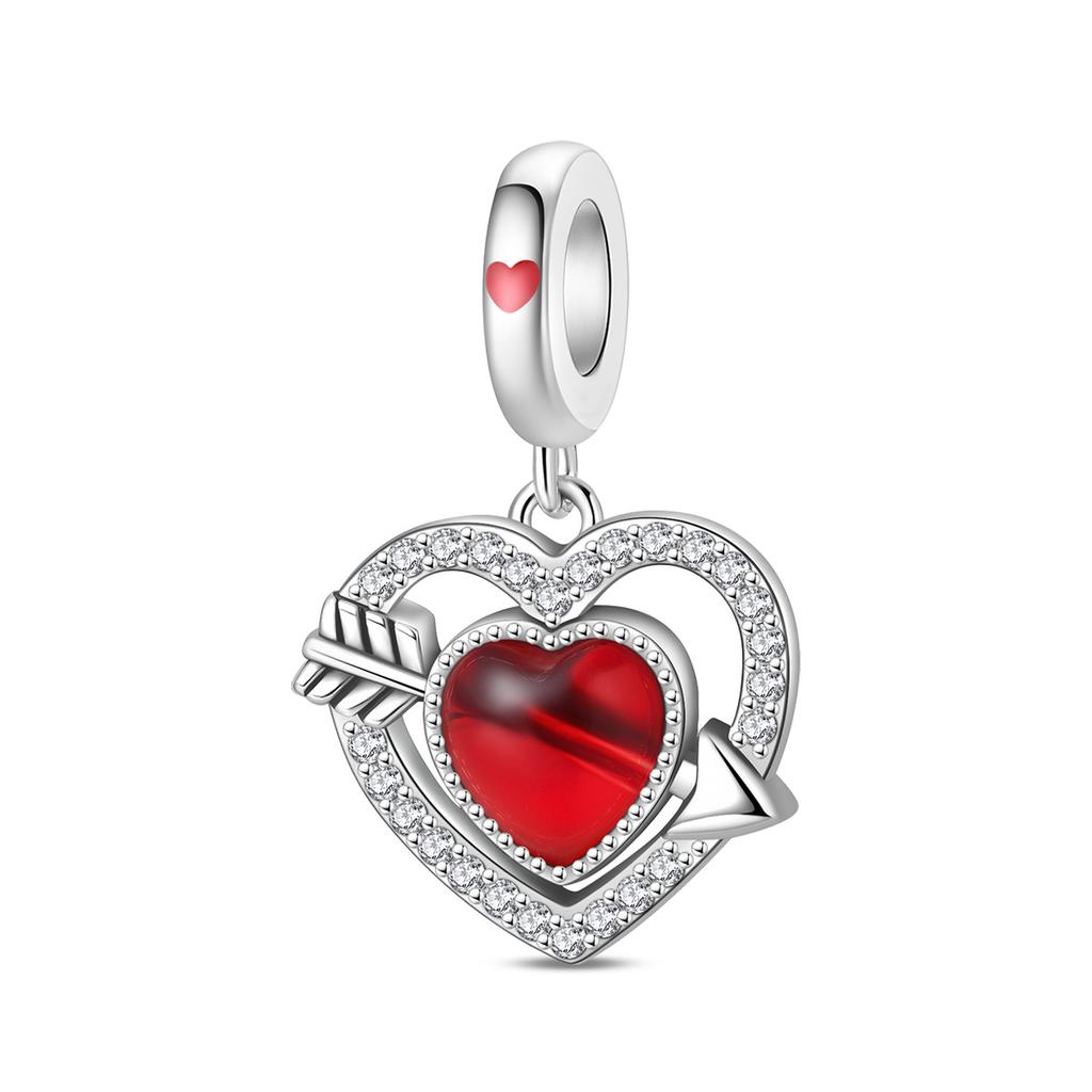 2026 Charm Heart Wings LOVE Charm Oil Drop DIY Jewelry Bracelet Accessories Women's 925 Silver