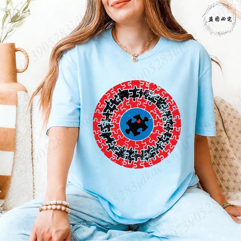 Autismus-Bewusstsein T-Shirts für Unisex: Schild Puzzle-Stück Grafik Kurzarm-Oberteile 2026 Trendige Lässige Mode Tägliche Wear T-Shirts