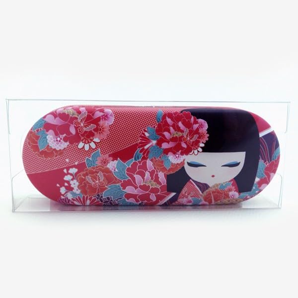 Kimmidoll Brillenetui mit Reinigungs-Kokeshi-Puppe Tuch, (HANA)