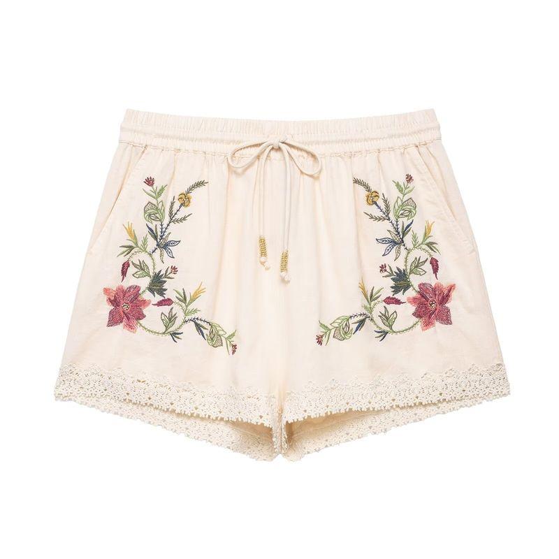 Kaslead New Women Clothes Western Style Fashion Embroidery Top Leisure Shorts 5107077 5107078