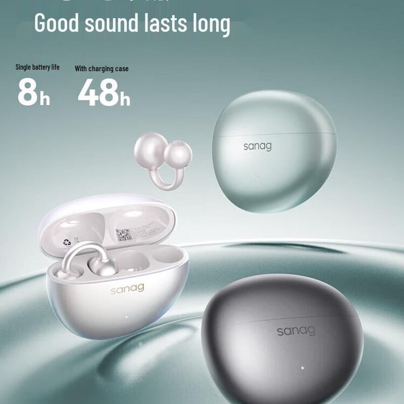 SANAG S7S Open-Ear Bone Conduction Ear Clip Headphones