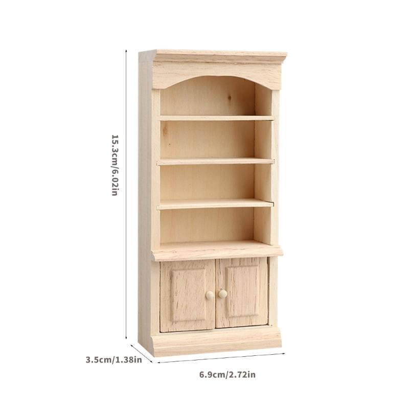 Unpainted Miniature Cabinet 1/12 Scale Doll House Decoration Scene Display Accessories Craft Model Project Furniture