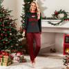Matching Family Christmas Pajamas Set Long Sleeve Round Neck Top and Pants Loungewear for Women Men and Kids