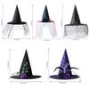 Halloween Hexenhut für Kinder Erwachsene Halloween Party Cosplay Kostüm Requisiten Gruseliger Zaubererhut für Halloween Party