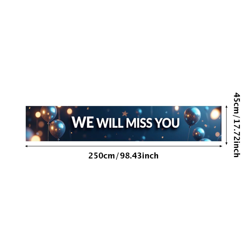 Retirement Theme Banner Backdrop Balloons Star Elements We Will Miss You Farewell Party Decoration Photography Background Props