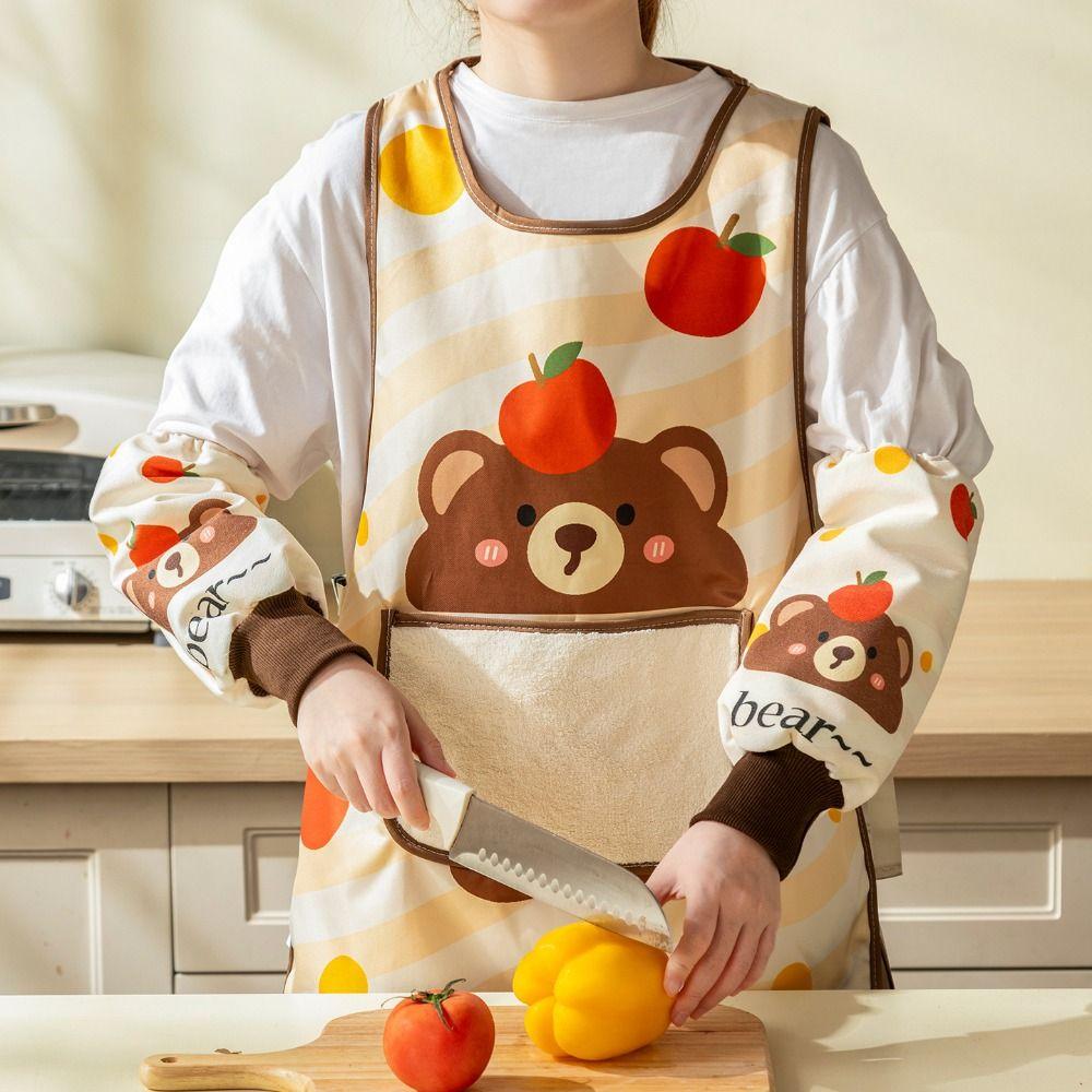 Waterproof Workwear Apron Breathable Kitchen Cooking Apron Washable Hands Baking Apron  Home Use