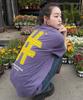 BEENTRILL Taping Hashtag Oversized Short Sleeve T-Shirt (Violet)