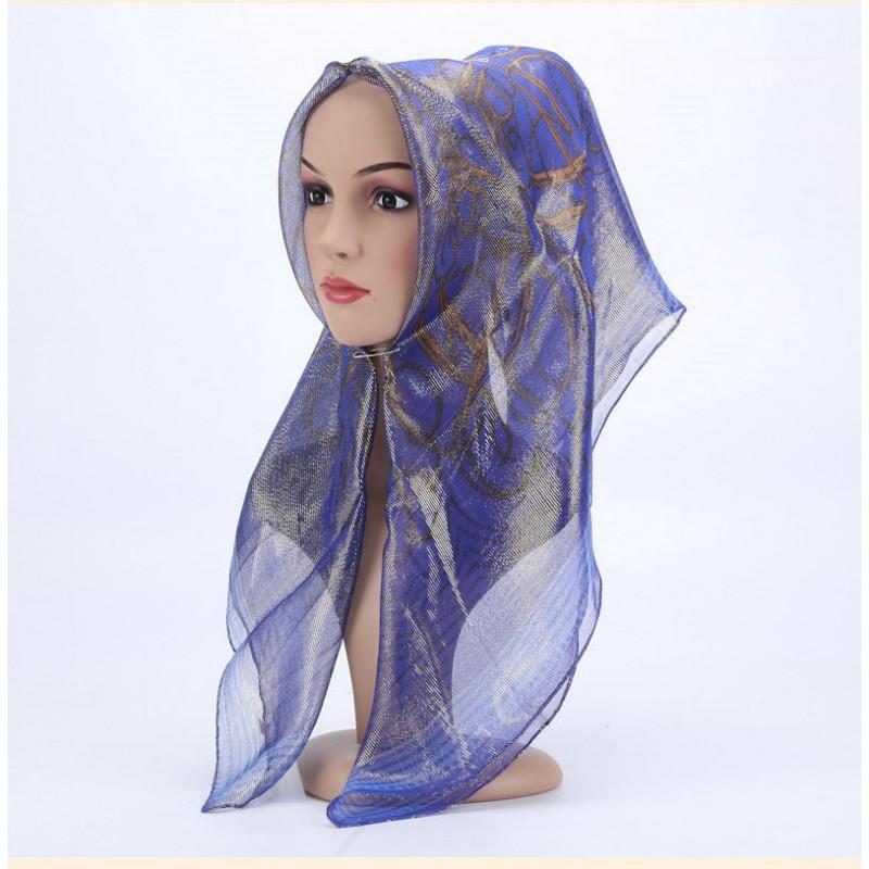Womens Floral Print Scarf Headwrap Lightweight Silk Square Shawl Modest Fashion Accessory