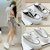 Denim Platform Wedge Ladies Slippers Lace Up Chunky Sneaker Casual Comfy Breathable Autumn Bao Toe Shoes Zapatillas De Mujer