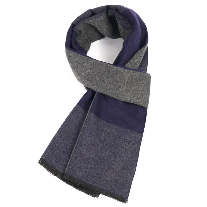 Men'S Scarves Men'S Winter Warmth Plaid Long Imitation Cashmere Men'S Scarves Custom