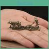 Cow Plow Brass Miniature Sculpture Figurine Simple Handmade Desktop For Home