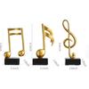 3 Pieces Gold Music Note Decor Sculptures Home Decor for Shelf Decor Aesthetic Resin Gold Music Note Statue Table Decorations for Living Room Office