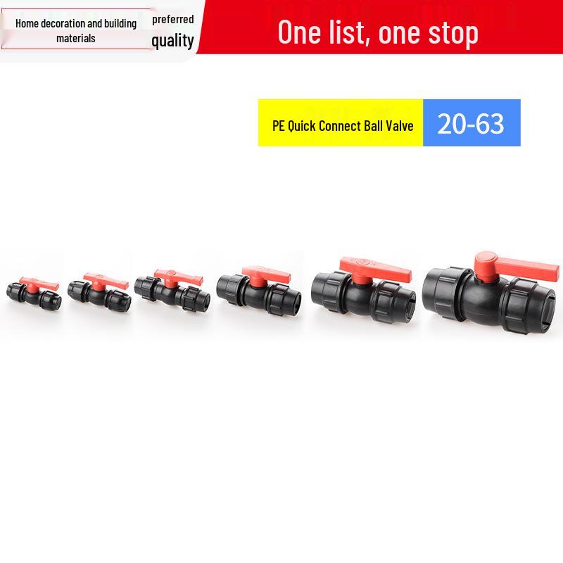 PE Ball Valve Quick Connector - Emergency Repair Valve for 20/25/32 Plumbing Fittings (Tap Water Pipe Accessories)
