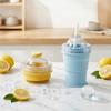 2 In 1 Foldable Silicone Ice Ball Maker Drinking Cup Build-in Straw Ice Ball Mold Travel Mug Portable for Juice &Cocktails Summer Kitchen Tools