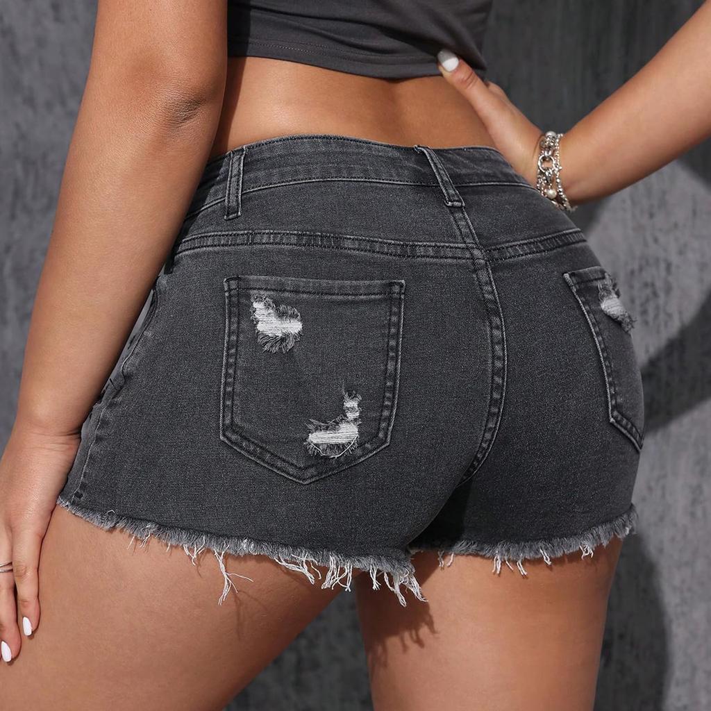 Women High Waisted Baggy Wide Leg Denim Shorts Casual Jean Shorts
