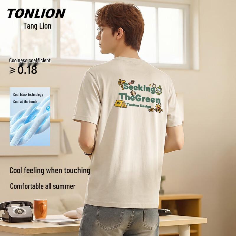 TonLion Unisex Ice-Feel Casual Loose Short Sleeve T-Shirt L