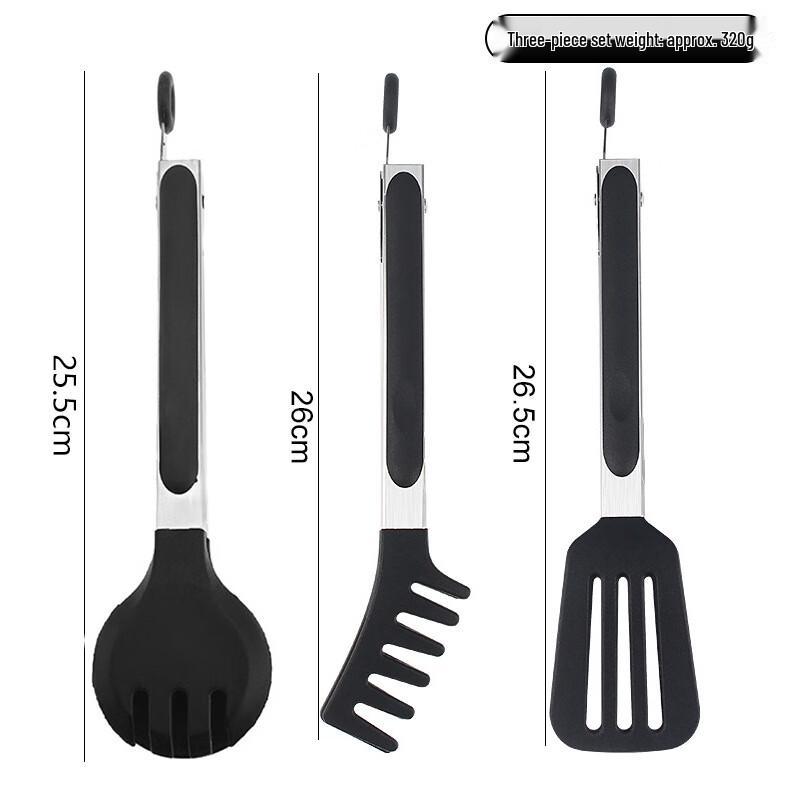 Zhishi Stainless Steel Silicone Food Tongs Set