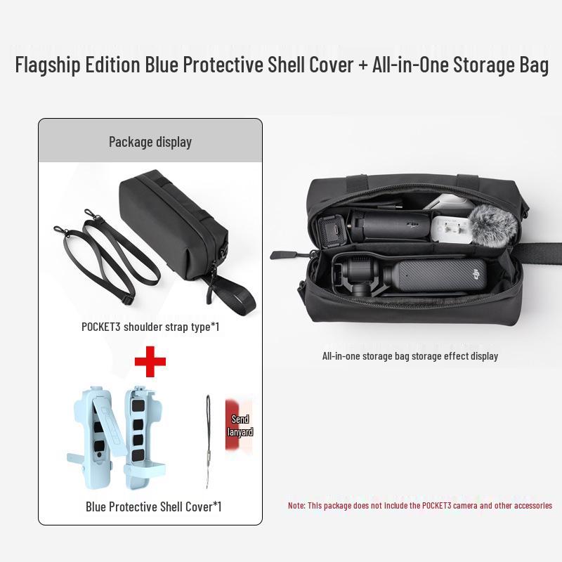 DJI Pocket 3 Protective Case with Magnetic Flip Cover and Screen Plate for Gimbal Camera and Filter Storage.