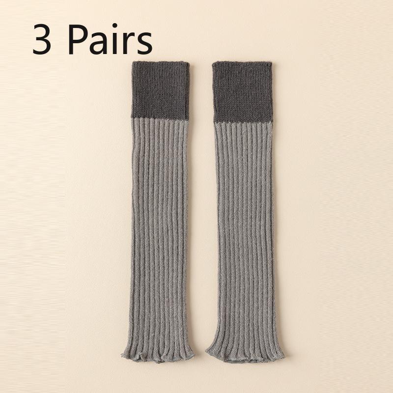 3 Pairs of Women's Autumn and Winter Knitwear Soft Skin Friendly College Style Warm Calf Pile Socks
