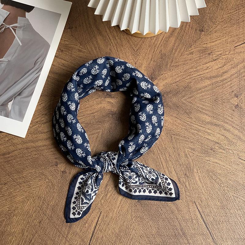 Silk Scarf Neck Small Square Scarf High Sense Summer New Thin Shirt Small Scarf Scarf Shawl Headscarf Headband