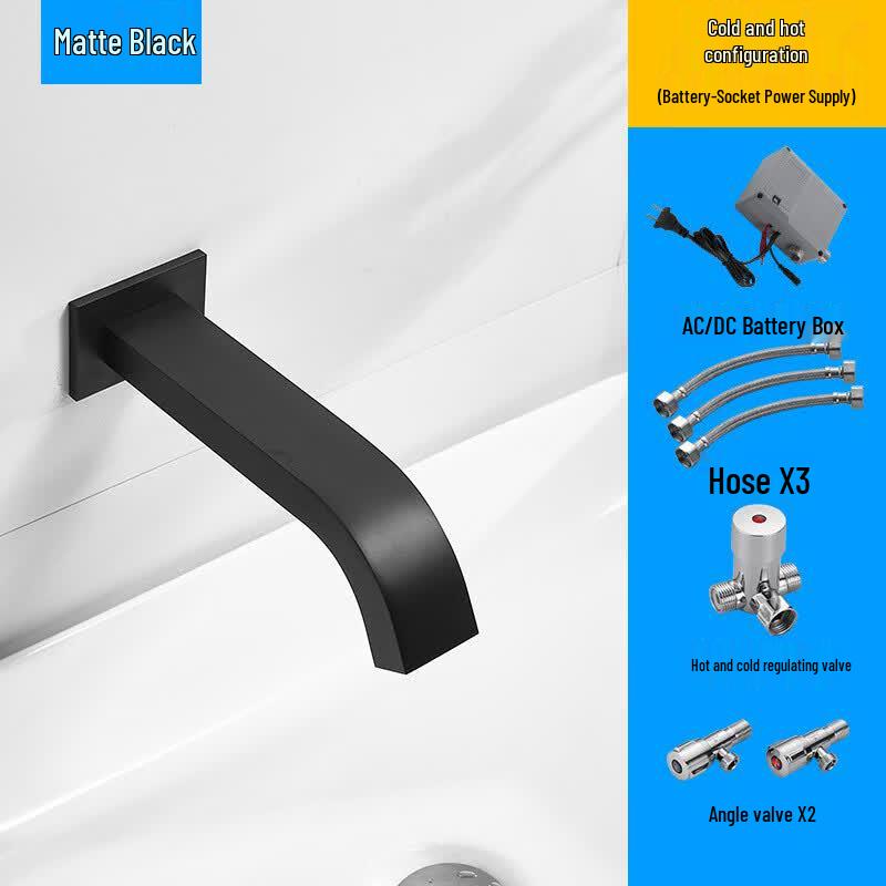 TLXT Smart Sensor Wall-Mounted Square Basin Faucet