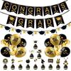 Graduation Season Decorative Flag Balloon Set Grad Graduation Spiral Pendant Party Arrangement