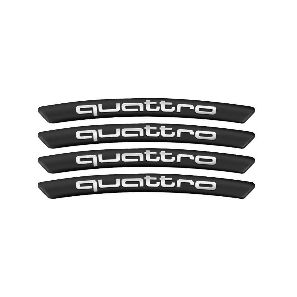 4pcs Car Emblem Wheels Rims Stickers Auto Styling Decor Accessories For Audi SLine Quattro S3 S4 S5 S6 S7 S8 A4 A3 8P A6 C7 RSQ3