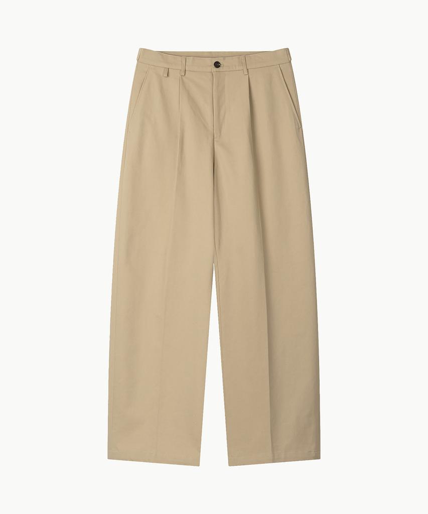 Leondi Straight Tuck Loop Pants - Beige