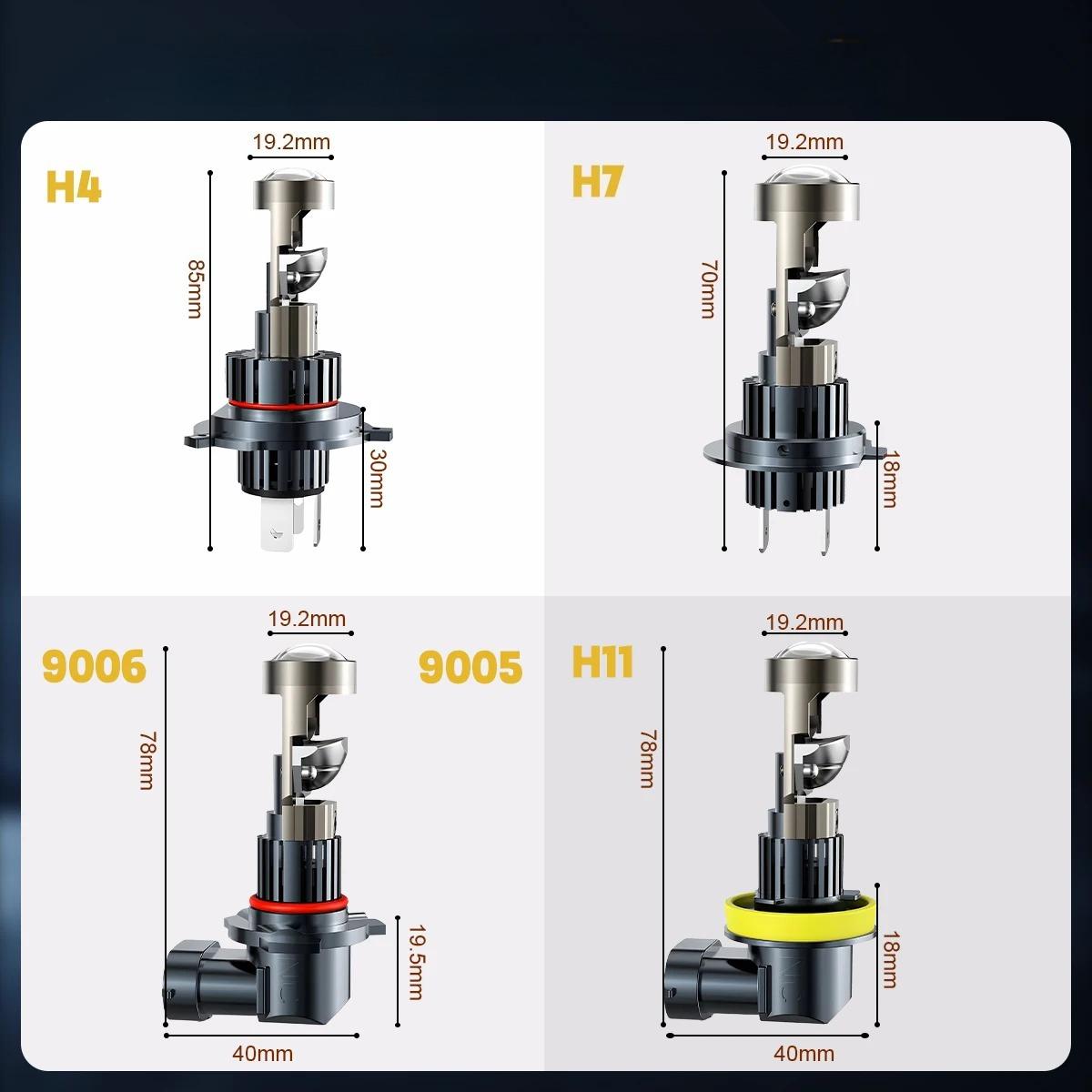 

H7 LED Lens Wireless LED Projector 9005 9006 HB3 H11 HB4 Car Headlight Plug&Play Mini Lens Projector Fog Light 2PCS 9006/HB4