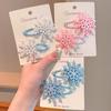 2PCS Cute Princess Snowflake Girls Hairpins Children Headwear Hairgrip Hair Clips Barrettes Hair Accessories