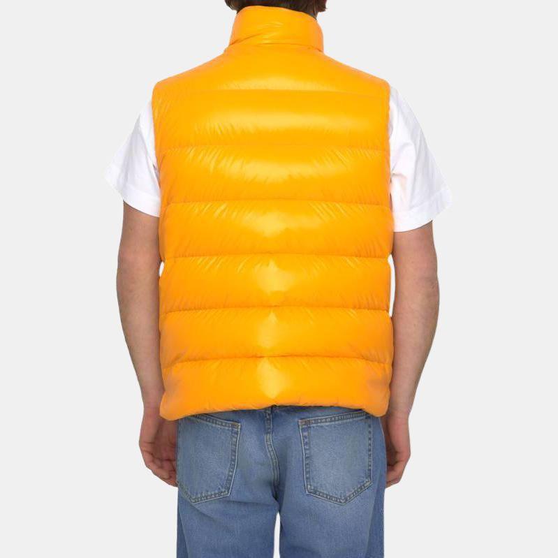 Moncler Down Vests Unisex Yellow Stand Collar Moderate 1A00046M2648P38
