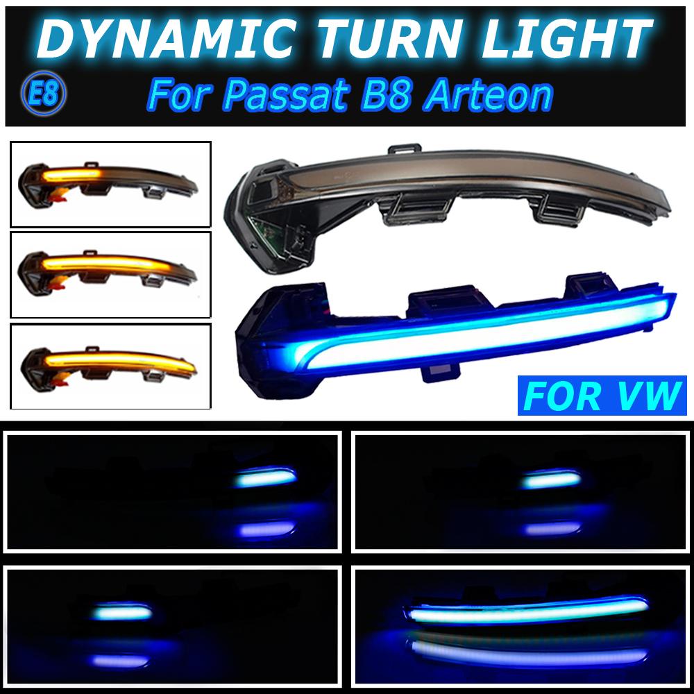 For Volkswagen Passat B8 2015-2020 For VW Arteon 2016-2017 Side Mirror Flashing Light LED Side Wing Dynamic Turn Signal Blinker